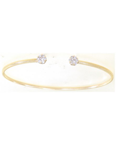 FLORAL CUFF STYLE DIAMOND BANGLE BRACELET (TB558)