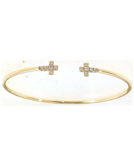 CROSS CUFF STYLE DIAMOND BANGLE BRACELET (TB560)
