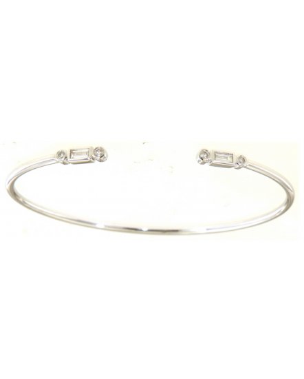 BAGUETTE DIAMOND CUFF STYLE BANGLE BRACELET (TB561)
