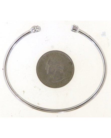 PEAR EMERALD CUT DIAMOND CUFF STYLE BANGLE BRACELET (TB562)