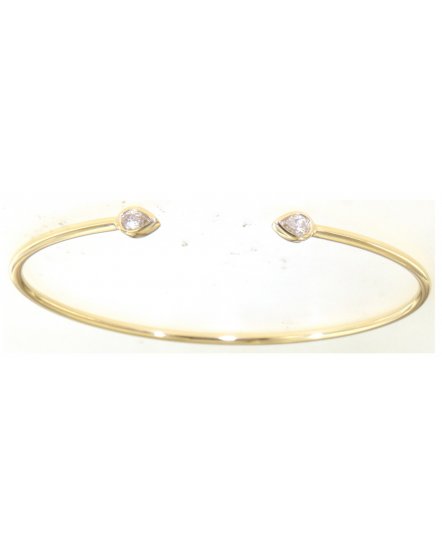 PEAR DIAMOND CUFF STYLE BANGLE BRACELET (TB563)