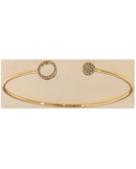 ROUND DIAMOND CUFF STYLE BANGLE BRACELET (TB566)