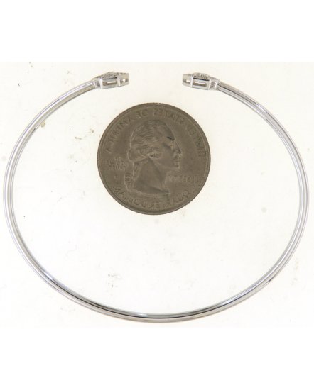 HEXAGON SHAPE CUFF STYLE DIAMOND BANGLE BRACELET (TB567)