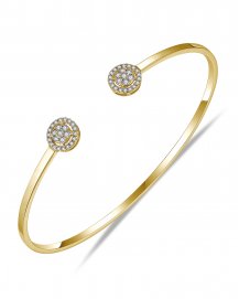 ROUND DIAMOND CUFF STYLE BANGLE BRACELET (TB568)