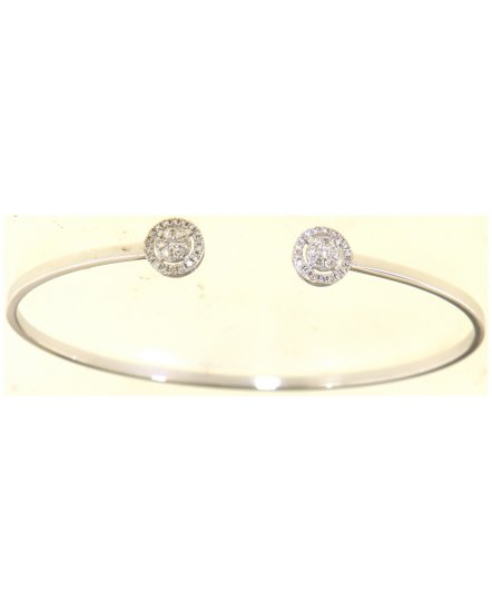 ROUND DIAMOND CUFF STYLE BANGLE BRACELET (TB568)