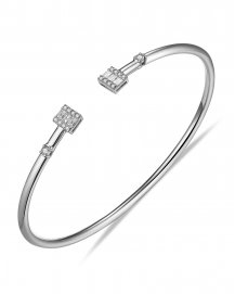 BAGUETTE DIAMOND CUFF STYLE BANGLE BRACELET (TB569)