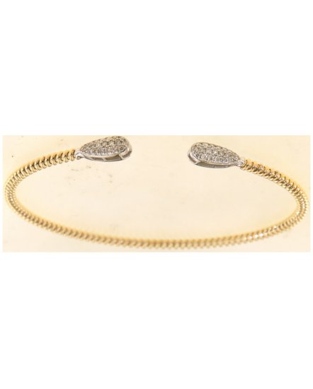 PEAR CUFF STYLE DIAMOND BANGLE BRACELET (TB571)