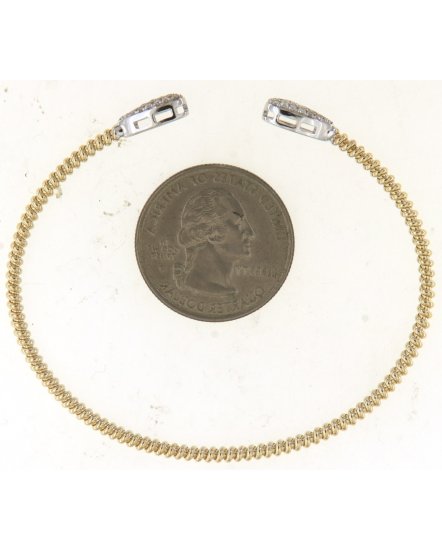 PEAR CUFF STYLE DIAMOND BANGLE BRACELET (TB571)