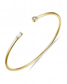 BAGUETTE DIAMOND CUFF STYLE BANGLE BRACELET (TB572)