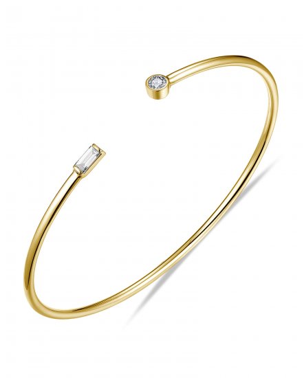 BAGUETTE DIAMOND CUFF STYLE BANGLE BRACELET (TB572)