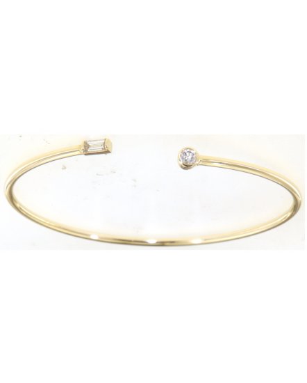 BAGUETTE DIAMOND CUFF STYLE BANGLE BRACELET (TB572)