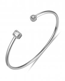 BAGUETTE DIAMOND CUFF STYLE BANGLE BRACELET (TB573)