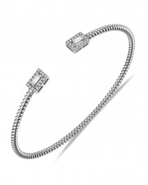 BAGUETTE DIAMOND CUFF STYLE BANGLE BRACELET (TB574)