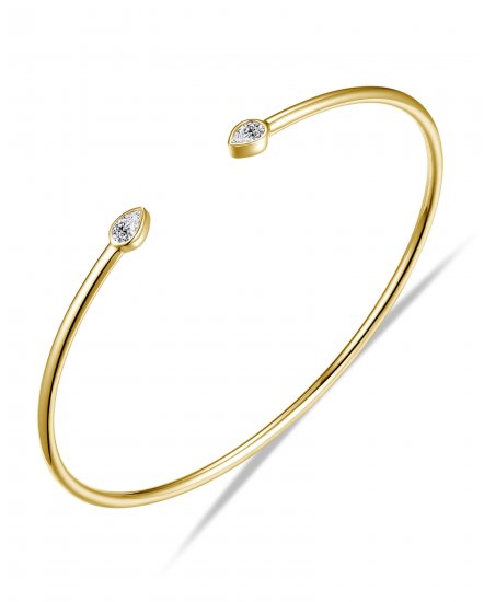 PEAR DIAMOND CUFF STYLE BANGLE BRACELET (TB575)