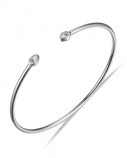 PEAR DIAMOND CUFF STYLE BANGLE BRACELET (TB575)