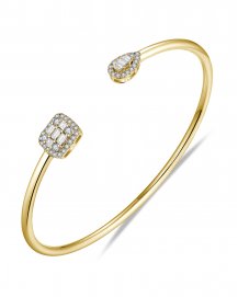 BAGUETTE DIAMOND CUFF STYLE BANGLE BRACELET (TB576)