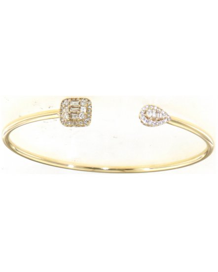 BAGUETTE DIAMOND CUFF STYLE BANGLE BRACELET (TB576)