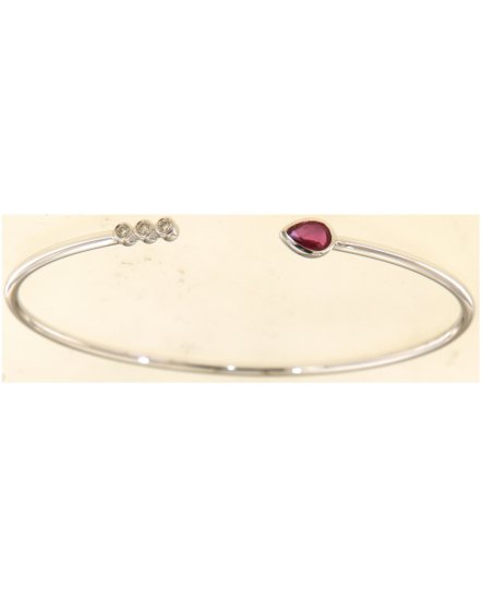 PEAR RUBY DIAMOND CUFF STYLE BANGLE BRACELET (TB580)