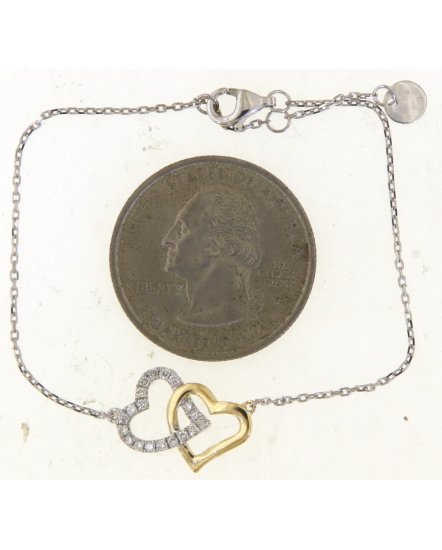 INTER LINKED STYLE HEART DIAMOND BRACELET (TB584)