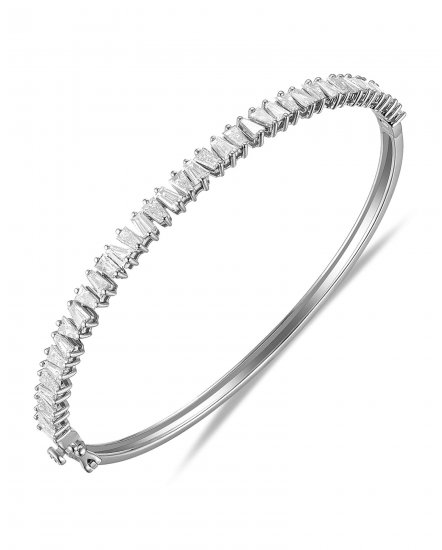 BAGUETTE DIAMOND BANGLE BRACELET (TB589)