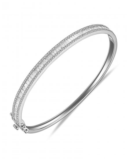 BAGUETTE DIAMOND BANGLE BRACELET (TB590)
