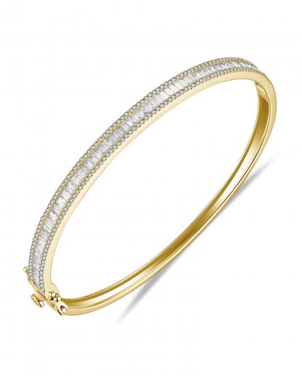 BAGUETTE DIAMOND BANGLE BRACELET (TB590)