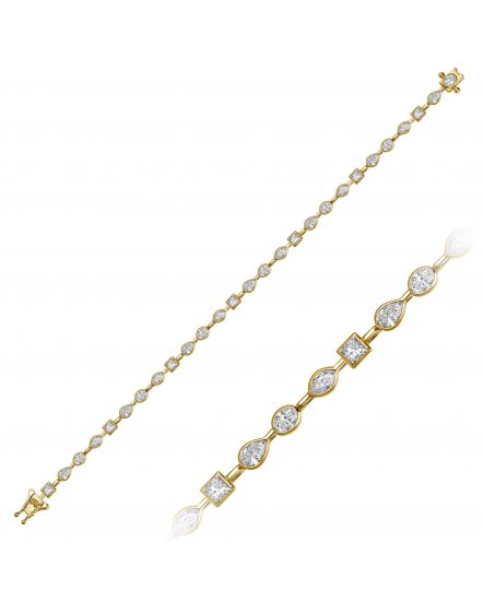 PEAR OVAL MARQUISE PRINCESS CUT DIAMOND BRACELET (TB594C)