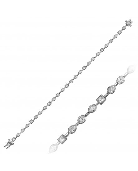 PEAR OVAL MARQUISE PRINCESS CUT DIAMOND BRACELET (TB594C)