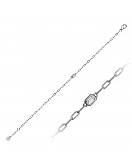 EMERALD CUT SOLITAIRE DIAMOND BRACELET (TB598)