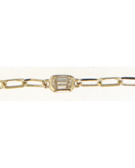 EMERALD CUT SOLITAIRE DIAMOND BRACELET (TB598)
