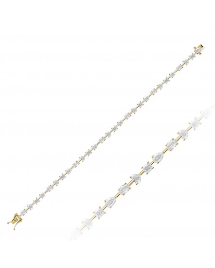 PEAR CUSHION HEART OVAL DIAMOND BRACELET (TB601)