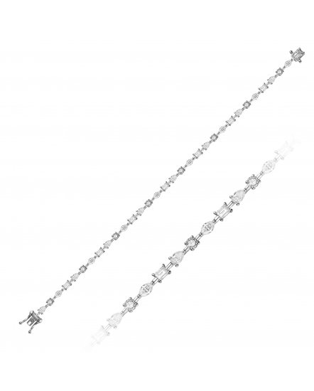 PEAR MARQUISE EMERALD CUT DIAMOND BRACELET (TB604)