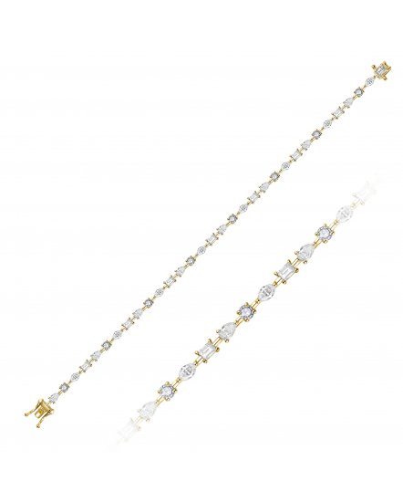 PEAR MARQUISE EMERALD CUT DIAMOND BRACELET (TB604)