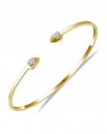 PEAR DIAMOND CUFF STYLE BANGLE BRACELET (TB609)