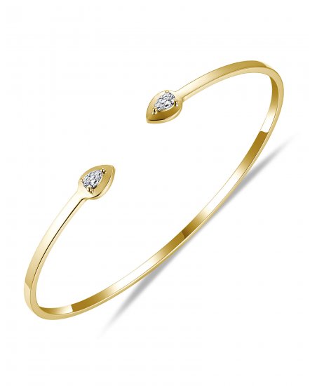 PEAR DIAMOND CUFF STYLE BANGLE BRACELET (TB609)