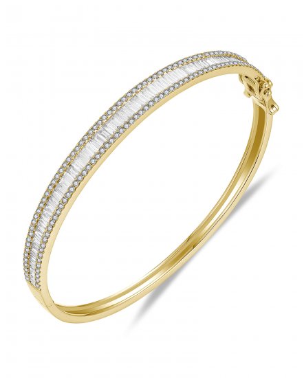 BAGUETTE DIAMOND BANGLE BRACELET (TB618)