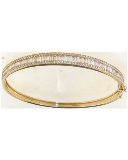 BAGUETTE DIAMOND BANGLE BRACELET (TB618)