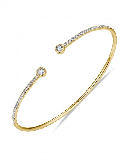ROUND DIAMOND CUFF STYLE BANGLE BRACELET (TB632)