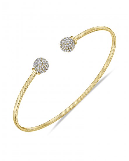 ROUND DIAMOND CUFF STYLE BANGLE BRACELET (TB633)