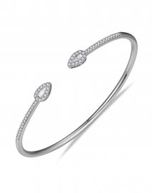 BAGUETTE DIAMOND CUFF STYLE BANGLE BRACELET (TB634)
