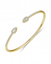 BAGUETTE DIAMOND CUFF STYLE BANGLE BRACELET (TB634)