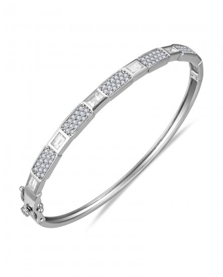 BAGUETTE DIAMOND BANGLE BRACELET (TB639)