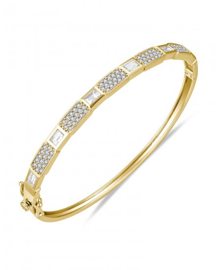 BAGUETTE DIAMOND BANGLE BRACELET (TB639)