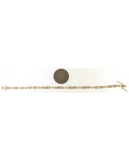 HEXAGON STYLE BAGUETTE DIAMOND BRACELET (TB640C)