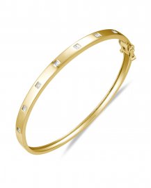 BAGUETTE DIAMOND BANGLE BRACELET (TB641)