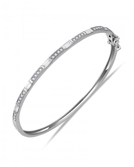 BAGUETTE DIAMOND BANGLE BRACELET (TB642)