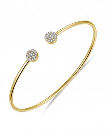 ROUND DIAMOND CUFF STYLE BANGLE BRACELET (TB648)