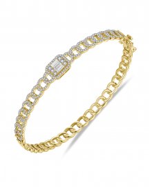 LINK STYLE DIAMOND BANGLE BRACELET (TB660)