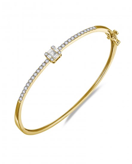 BAGUETTE DIAMOND BANGLE BRACELET (TB661B)