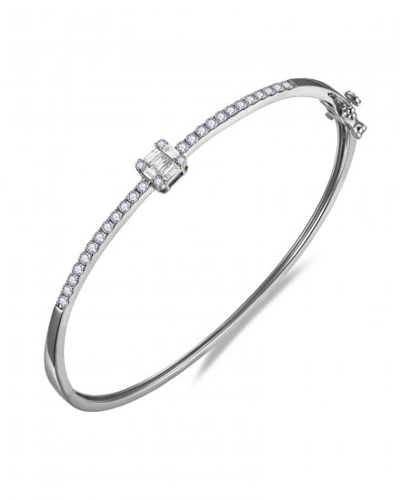 BAGUETTE DIAMOND BANGLE BRACELET (TB661B)